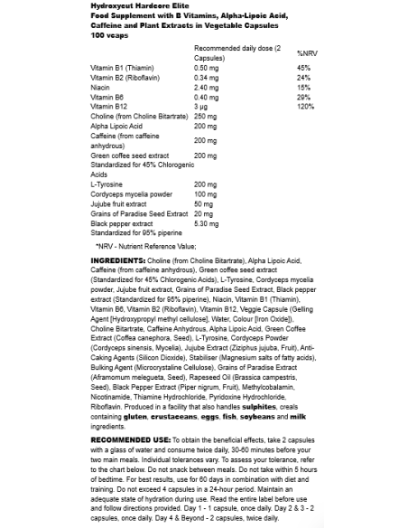 Hydroxycut Hardcore Elite 100 vcaps