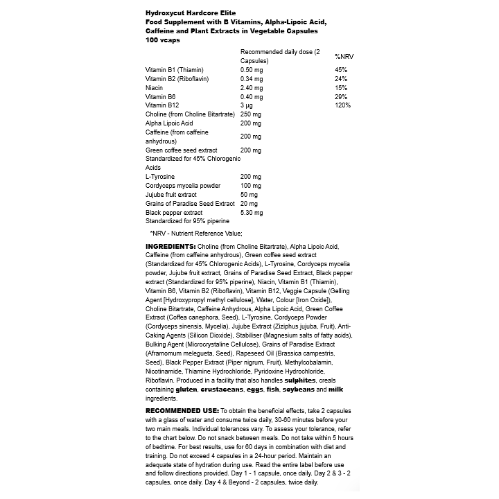 Caffeine Thermogenic Supplement MuscleTech | 100 Caps
