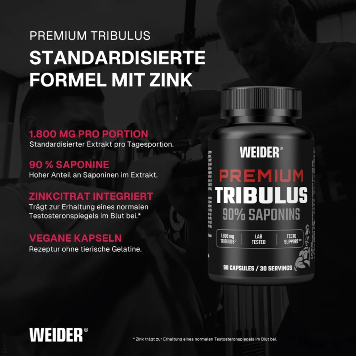 Integratore Tribulus terrestris Weider: 90% saponine