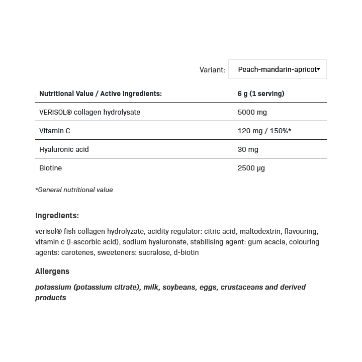 Collagene marino VERISOL 300 g ALLDEYNN: 5 g dose