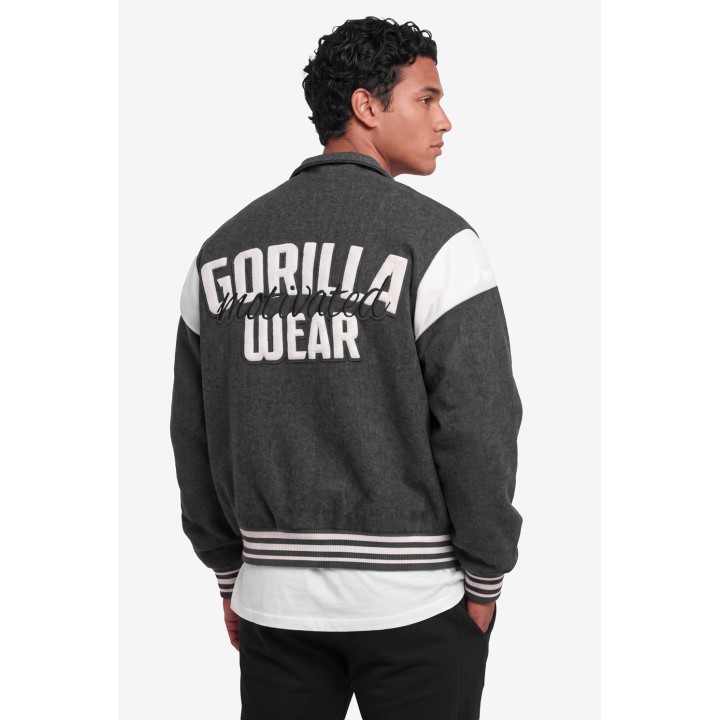 Giacca varsity uomo Gorilla Wear: patch e branding