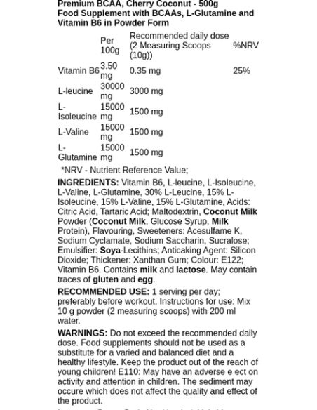 Premium BCAA 500 grams
