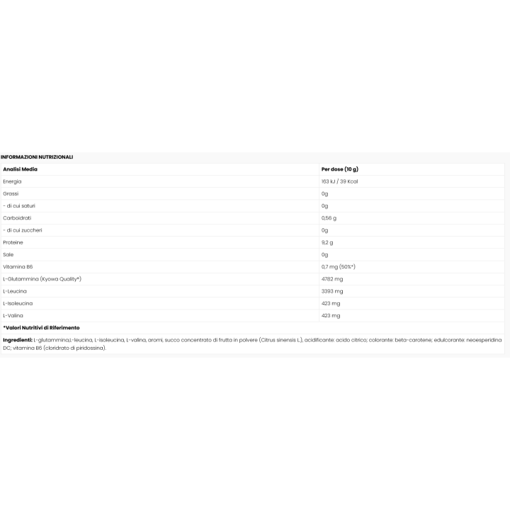 8:1:1 BCAA Glutamine 500 g Weider: Vegan Formula