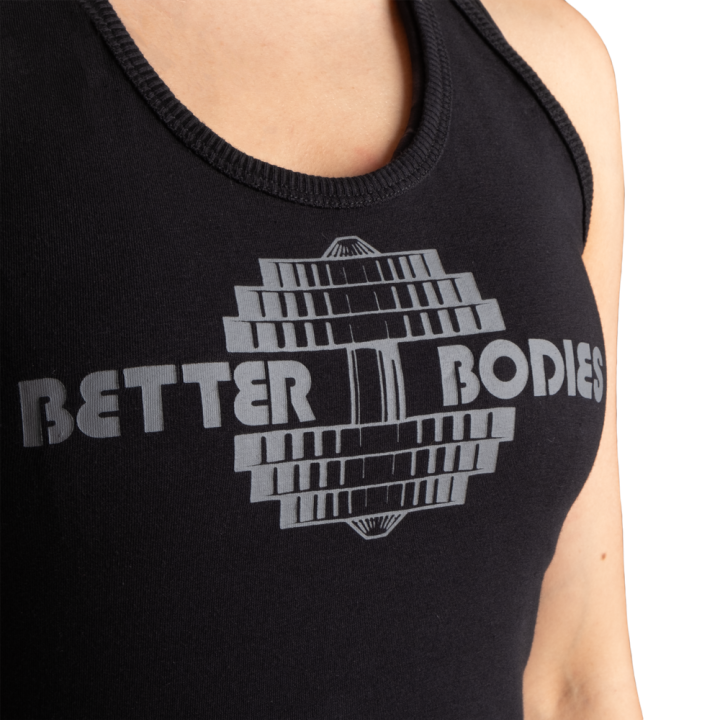Women's Racerback Tank Black Better Bodies: BCI Cotton