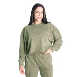 Felpa cropped donna verde Better Bodies: 100% cotone