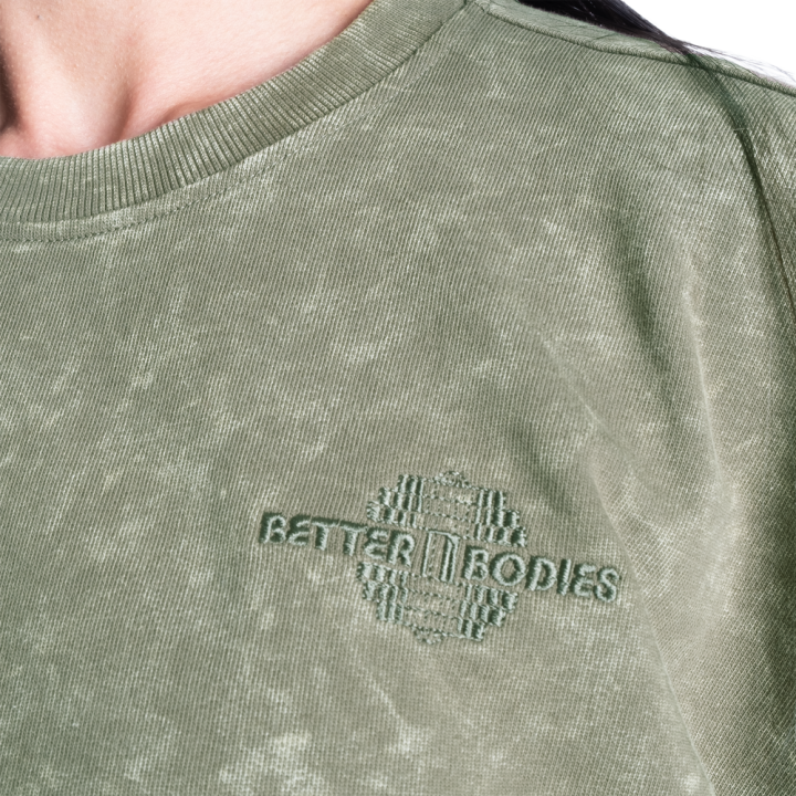 Women's cropped sweater green Better Bodies: 100% cotton