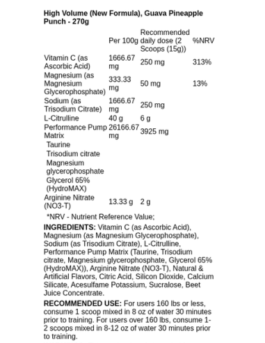 High Volume 270 grams