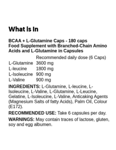BCAA + L-Glutamine Caps 180 caps 2