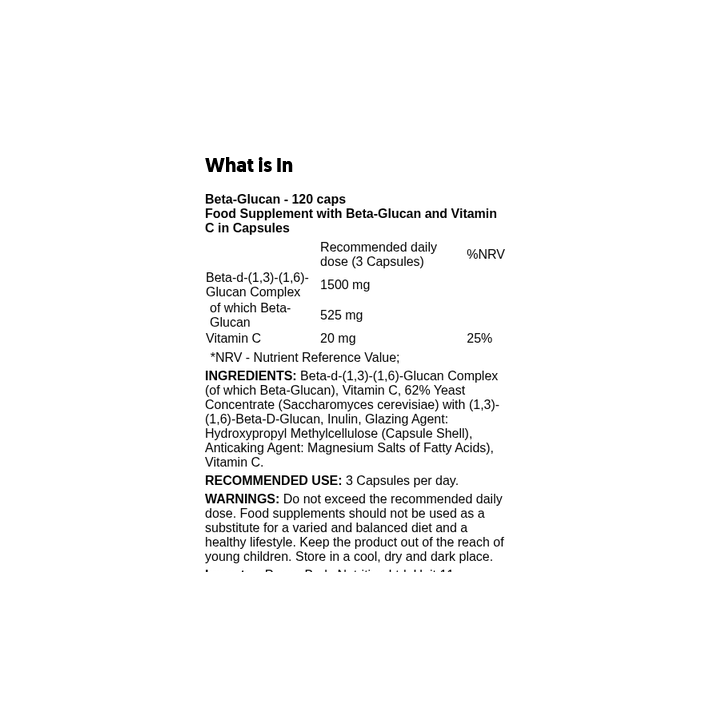 Integratore beta glucano 120 capsule Weider: vitamina C