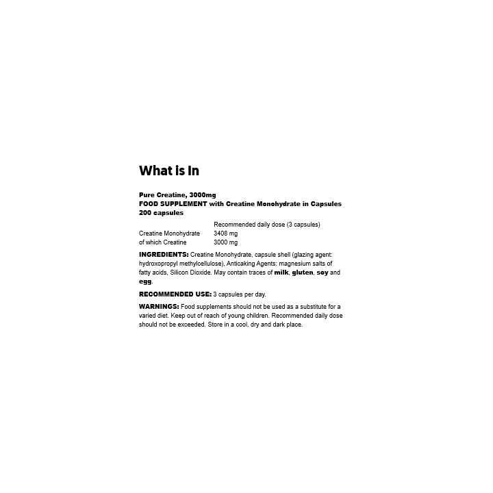 Creapure creatine monohydrate Weider: vegan capsules
