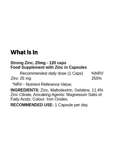 Strong Zinc 25mg 120 caps