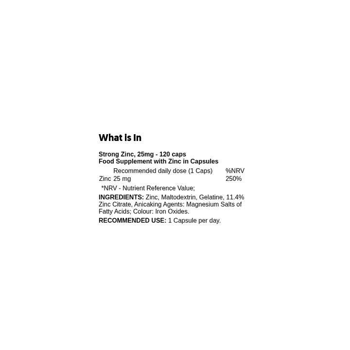 Integratore Zinco Citrato Weider: 25 mg per Capsula