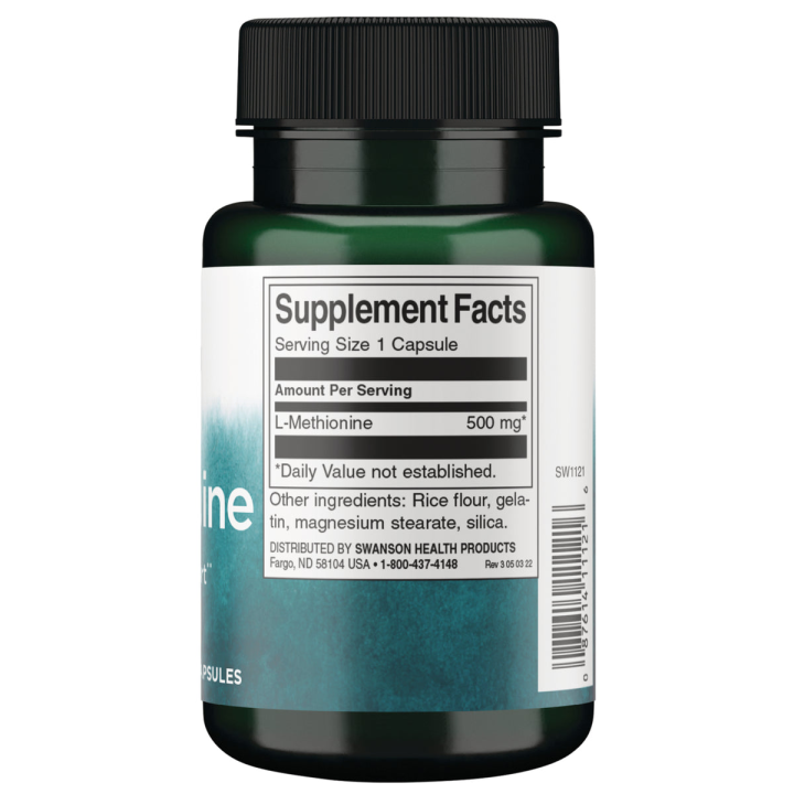 L-methionine capsules Swanson: essential amino acid