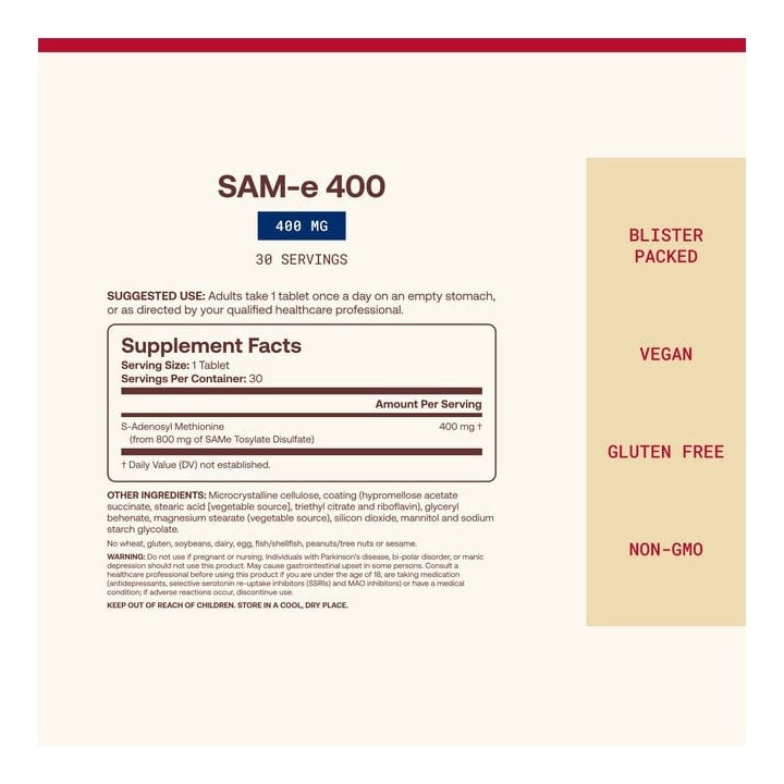 400 mg SAMe Supplement Jarrow: Enteric Coated