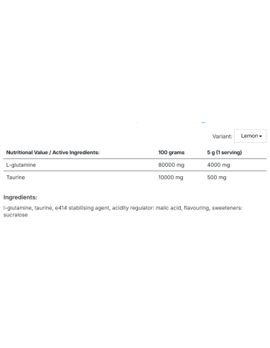 Glutamine Recovery Amino 500 grams