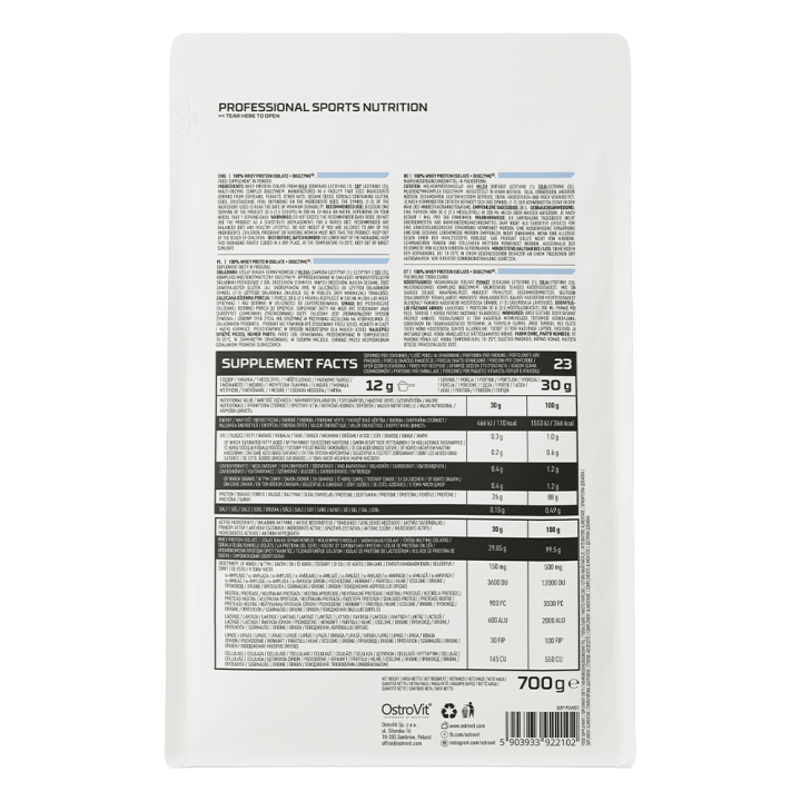 Proteine whey isolate 700 g OstroVit: con DigeZyme