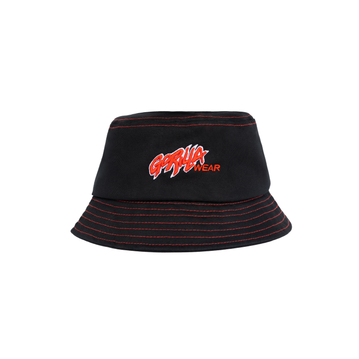 Gorilla Wear cotton bucket hat: red contrast stitching