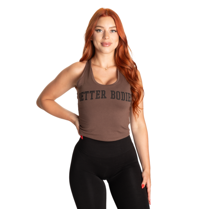 Canotta Crop Donna Better Bodies: Schiena a T in Cotone