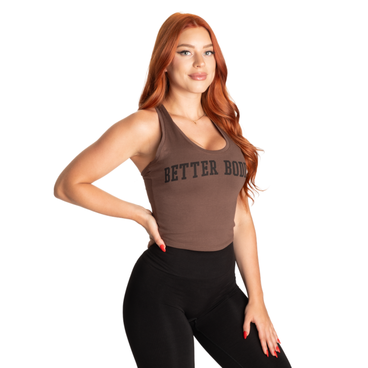 Canotta Crop Donna Better Bodies: Schiena a T in Cotone