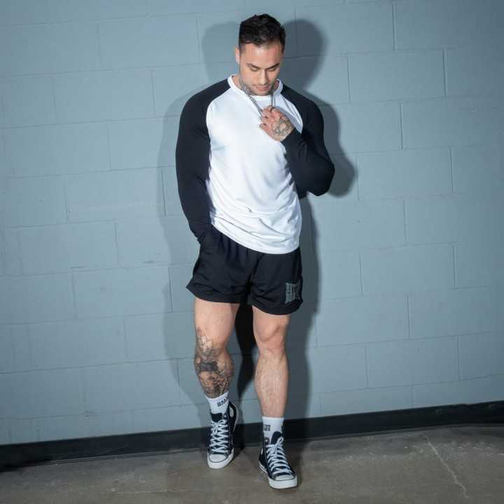 Mesh long sleeve gym top Better Bodies: contrast raglan