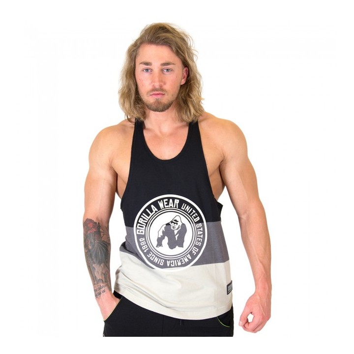 Nevada Stringer Tank Top - Black/Gray