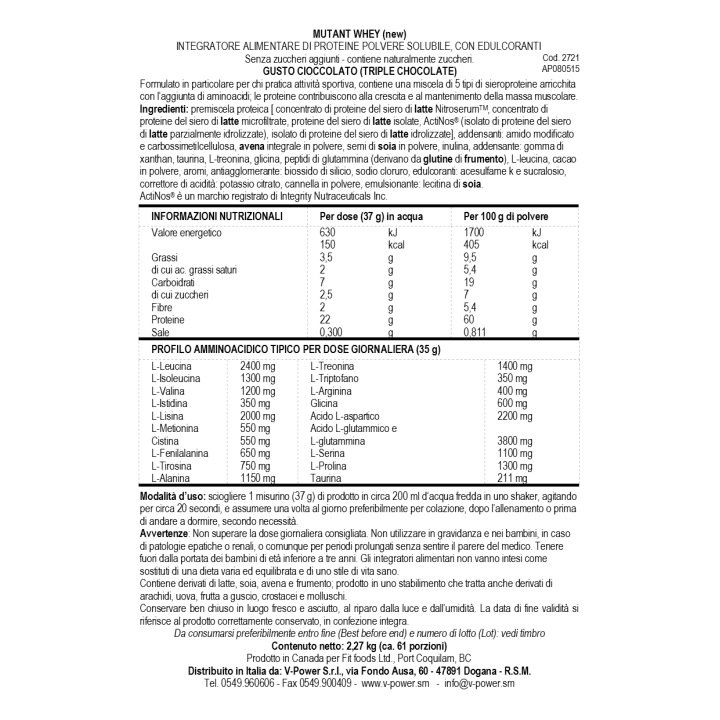 Mutant Whey 2,27 Kg