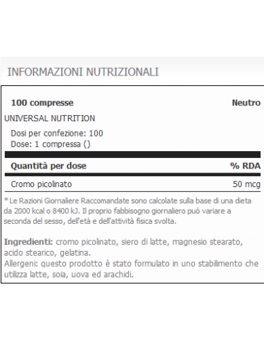 Chromium Picolinato 100 cps